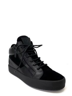 Giuseppe Zanotti Kriss Mid Sneakers All Black Euro Size 40 = US 7 Leather EUC